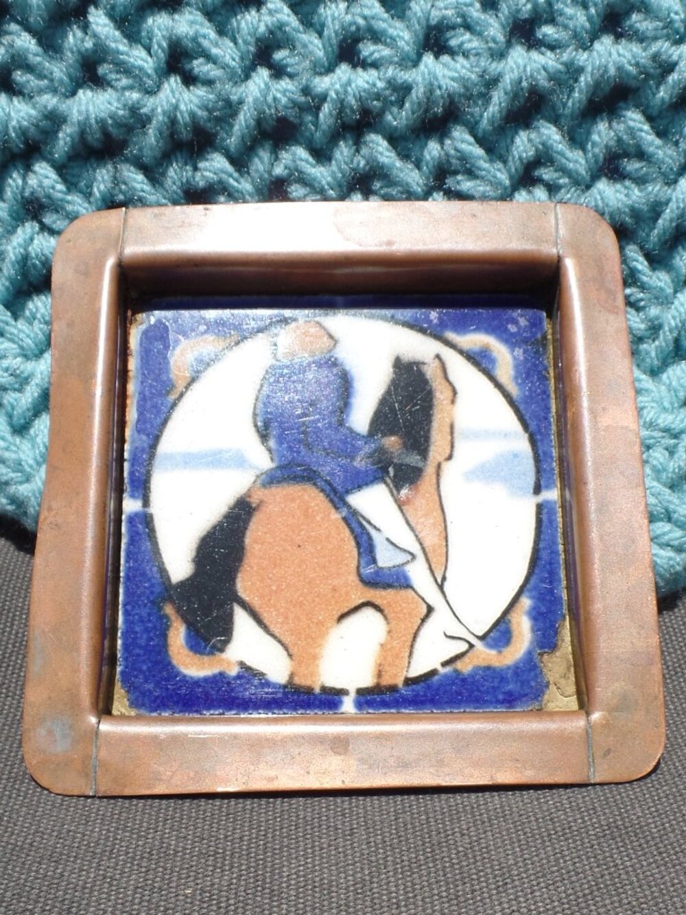Vintage MJC Signed Mixed-Metal Tray